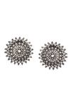 Noor_Silver Plated Floral-shaped Stud Earrings _Online_at_Aza_Fashions