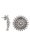 Buy_Noor_Silver Plated Floral-shaped Stud Earrings _Online_at_Aza_Fashions