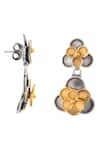 Buy_Noor_Silver Plated Floral Carved Detail Dangler Earrings _Online_at_Aza_Fashions