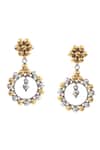 Noor_Silver Plated Ball Carved Dangler Earrings_Online_at_Aza_Fashions