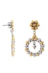Buy_Noor_Silver Plated Ball Carved Dangler Earrings_Online_at_Aza_Fashions