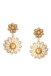 Noor_Silver Plated Floral-shaped Dangler Earrings_Online_at_Aza_Fashions