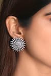 Buy_Noor_Silver Plated Floral-shaped Stud Earrings _at_Aza_Fashions