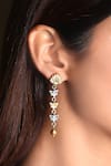 Buy_Noor_Silver Plated Shell Carved Dangler Earrings_at_Aza_Fashions
