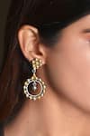 Buy_Noor_Silver Plated Ball Carved Dangler Earrings_at_Aza_Fashions