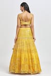 Shop_Meenagurnam_Yellow Net Sequins, Mirrors Round Neck And Embroidered Lehenga Set _at_Aza_Fashions