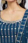 Buy_Meenagurnam_Blue Kurta And Sharara Georgette Embroidery Sequins Scoop Neck Set _Online_at_Aza_Fashions