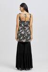 Shop_Meenagurnam_Black Kurta And Sharara Georgette Embroidery Sequin Tear Floral Blossom Set _at_Aza_Fashions