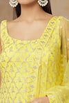 Buy Meenagurnam Yellow Kurta And Sharara Georgette Embroidery Sequins Quatrefoil Zari Set Online at Aza Fashions Buy_Meenagurnam_Yellow Kurta And Sharara Georgette Embroidery Sequins Quatrefoil Zari Set _Online_at_Aza_Fashions