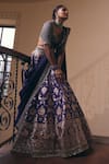 Shop_JAYANTI REDDY_Purple Banaras Silk Embroidered Floral Jaal Pattern Bridal Lehenga Set  _at_Aza_Fashions