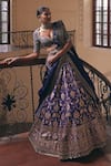 Buy_JAYANTI REDDY_Purple Banaras Silk Embroidered Floral Jaal Pattern Bridal Lehenga Set  _Online_at_Aza_Fashions