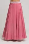 Buy_Khwaab by Sanjana Lakhani_Coral Organza Embellished Sequin One Shoulder Lehenga With Blouse_Online_at_Aza_Fashions