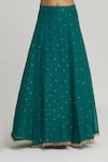 Buy_Samyukta Singhania_Green Organza Embellished Sequin V-neck Scatter Lehenga Set _Online_at_Aza_Fashions