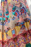 Bhanuni By Jyoti_Multi Color Viscose Printed Floral Halter Neck Chevron Maxi Dress _at_Aza_Fashions