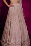 Shop_Shloka Khialani_Pink Organza Embellished Venus Camellia Embroidered Bridal Lehenga Set  _Online_at_Aza_Fashions