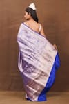 Pinki Sinha_Blue Pure Silk Handwoven Gul Banarasi Saree _Online_at_Aza_Fashions