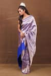 Buy_Pinki Sinha_Blue Pure Silk Handwoven Gul Banarasi Saree _Online_at_Aza_Fashions