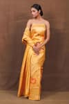Buy_Pinki Sinha_Yellow Pure Silk Handwoven Fleur Banarasi Saree_at_Aza_Fashions