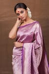 Buy_Pinki Sinha_Purple Pure Silk Handwoven Florence Banarasi Saree_Online_at_Aza_Fashions
