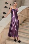 Buy_Cin Cin_Purple Lycra Straight Strapless Dress _at_Aza_Fashions