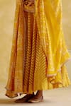 Buy_5Elements_Yellow Lehenga Silk Organza Embellished Gota V Neck Anvi Set _Online_at_Aza_Fashions