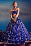 Shop_5Elements_Blue Lehenga Silk Organza Embellished Bandhani Aparna Pattern And Blouse Set _at_Aza_Fashions