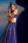 5Elements_Blue Lehenga Silk Organza Embellished Bandhani Aparna Pattern And Blouse Set _Online_at_Aza_Fashions