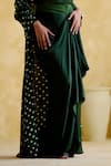 5Elements_Green Modal Satin Embellished Bandhani Malini Pattern Overlay Skirt Set _Online_at_Aza_Fashions