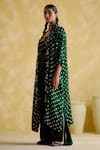 Shop_5Elements_Green Modal Satin Embellished Bandhani Malini Pattern Overlay Skirt Set _Online_at_Aza_Fashions