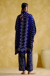 Shop_5Elements_Blue Modal Satin Embellished Bead Tassells Mirrorwork Geometric Pattern Pant _at_Aza_Fashions