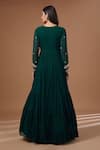 Shop_BAIDEHI_Green Georgette Embroidered Gota Patti Round Tiered Anarkali _at_Aza_Fashions