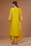 Shop_BAIDEHI_Yellow Kurta And Palazzo Chanderi Silk Embroidered Sequin Gota Patti Pant Set _at_Aza_Fashions