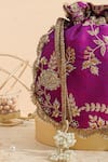 Buy_AMYRA_Purple Embroidered Blossom Potli _Online_at_Aza_Fashions