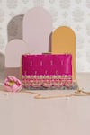 Buy_AMYRA_Pink Zari Embroidered Box Clutch_at_Aza_Fashions