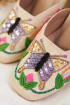 Buy_Sole Mates by Palak_Beige Sequin Butterfly Motif Embroidered Mules _Online_at_Aza_Fashions