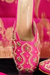 Buy_Sole Mates by Palak_Pink Pearl Floral And Cutdana Embroidered Mules _Online_at_Aza_Fashions