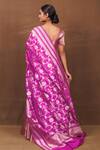 Shop_Pinki Sinha_Purple Banarasi Silk Handwoven Floral Checkered And Jaal Pattern V Lehenga Set _at_Aza_Fashions