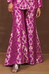 Pinki Sinha_Purple Banarasi Silk Handwoven Floral Lapel Collar Jacket With Gharara _Online_at_Aza_Fashions