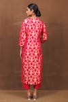 Shop_Pinki Sinha_Pink Banarasi Silk Handwoven Floral Round Pattern Kurta And Pant Set _at_Aza_Fashions