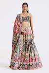 Buy_Basanti - Kapde Aur Koffee_Multi Color Velvet Embroidery Sequins Floral Mandala Pattern Bridal Lehenga Set _at_Aza_Fashions