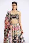 Buy_Basanti - Kapde Aur Koffee_Multi Color Velvet Embroidery Sequins Floral Mandala Pattern Bridal Lehenga Set _Online_at_Aza_Fashions