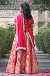 Shop_Taber Tikri_Orange Skirt Brocade Woven And Embroidered Mughal Pattern Lehenga Set  _at_Aza_Fashions