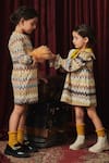 Jasmine And Alaia_Multi Color Zig-zag Pattern Knit Fabric Textured Chevron Maria Dress  _Online_at_Aza_Fashions