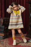 Shop_Jasmine And Alaia_Multi Color Zig-zag Pattern Knit Fabric Textured Chevron Maria Dress  _Online_at_Aza_Fashions