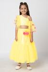 LIL DRAMA_Yellow Polyester Embroidered Sequin Choli Flared Ghaghra Set_Online_at_Aza_Fashions