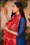 Shop_Toosh Kashmir_Red Embroidery Kani Jamawar Pashmina Shawl_Online_at_Aza_Fashions