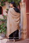 Shop_Toosh Kashmir_Beige Embroidery Sozni Flower Pashmina Shawl_at_Aza_Fashions