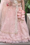 FAYON KIDS_Peach Lehenga And Blouse Georgette Embroidered Sequins Set_Online_at_Aza_Fashions