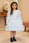 Buy_FAYON KIDS_Blue Net Embroidered Sequins Frock_at_Aza_Fashions