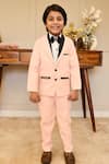 Buy_FAYON KIDS_Peach Suiting Solid Coat Pant Set_at_Aza_Fashions